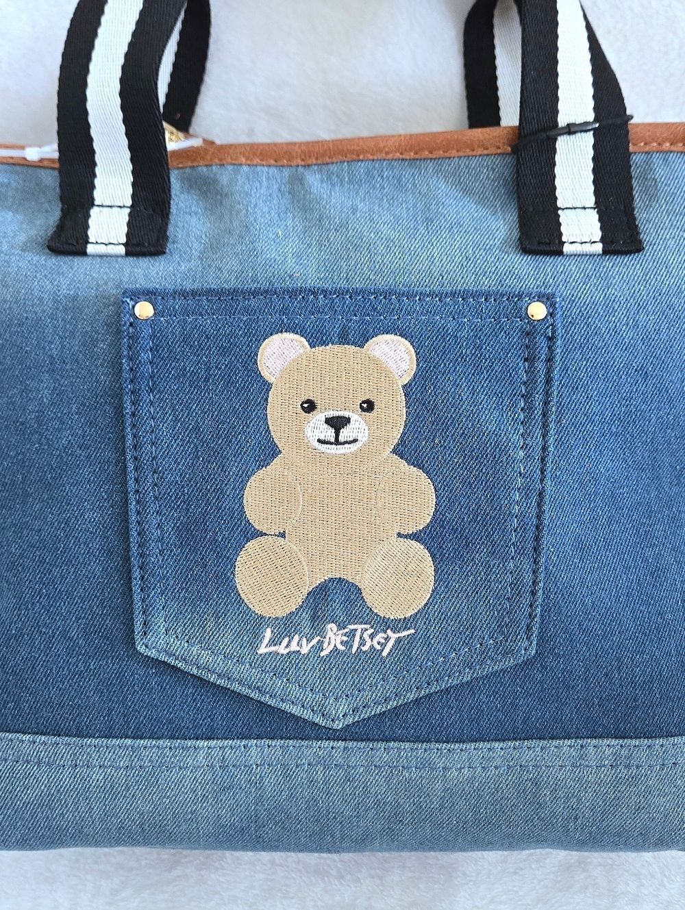 Luv Betsey💋 By Betsey Johnson Denim Teddy Bear🧸 Bag👜 - NWT - Picture 3 of 16